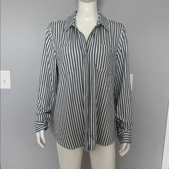 Faherty Legend Sweater Shirt in Navy Blazer Stripe - Picture 8 of 13